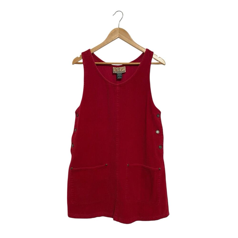 Express Red Sleeveless Knit Pinafore Dress